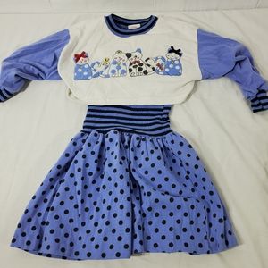 Vintage Buster Brown 4T Long Sleeve Cats Dress Skirt